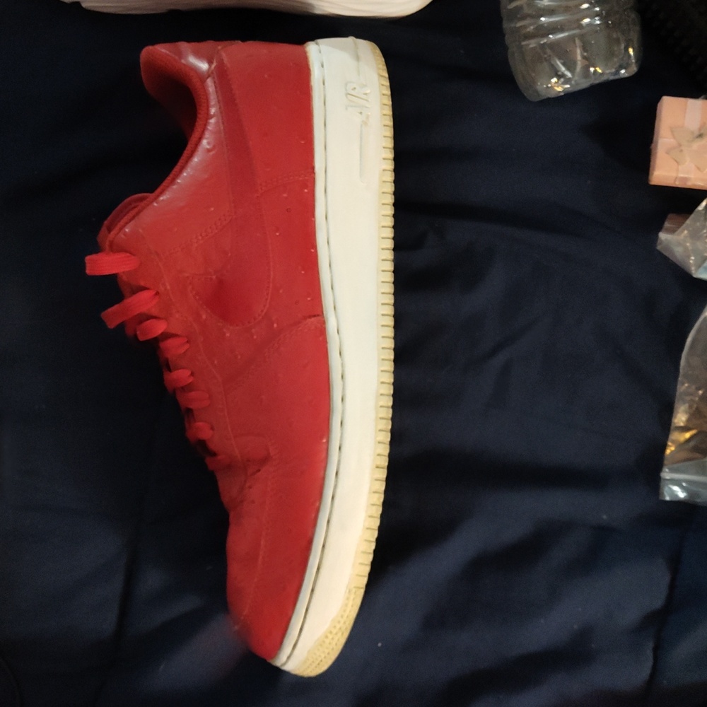 Collectors Nike Air Force 1 red ostrich skin leather rare like new originals